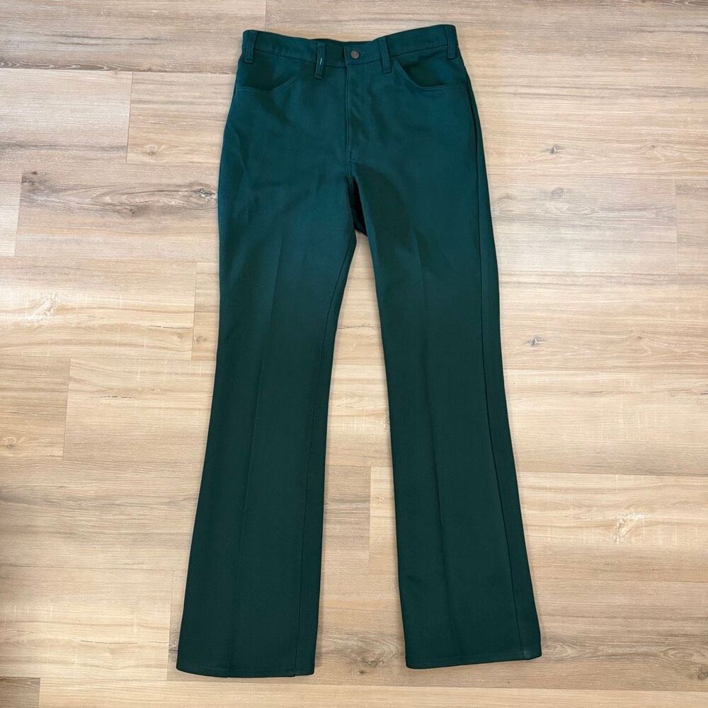 Vintage 70s Green Levi’s Gentleman Jeans Size 33x34 Starlight Leg Trousers Retro